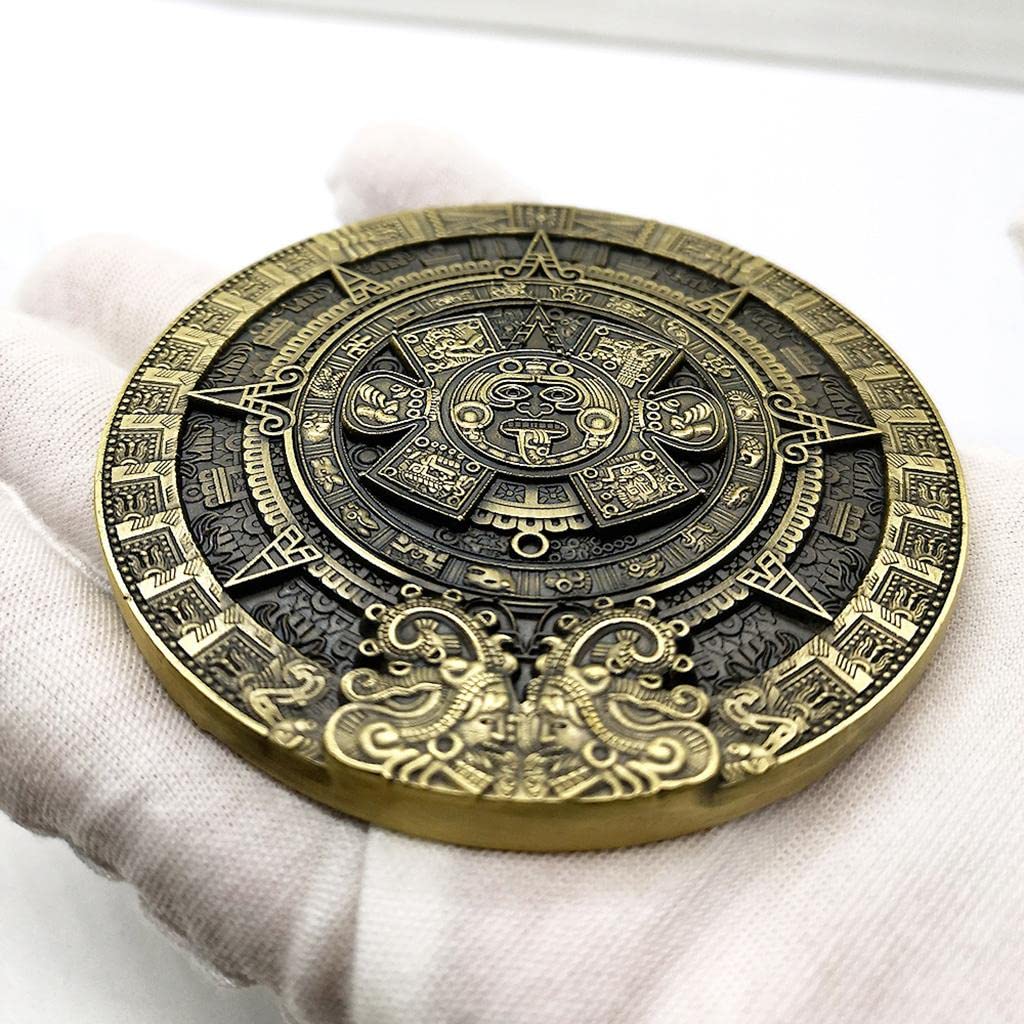 Generic 80mm Dia Mayan Aztec Green Bronze Coin Medallion Art Hobby Collection Gift Collectibles | Cultures & Ethnicities | Latin n | Other Latin Am. Collectibles-image-10