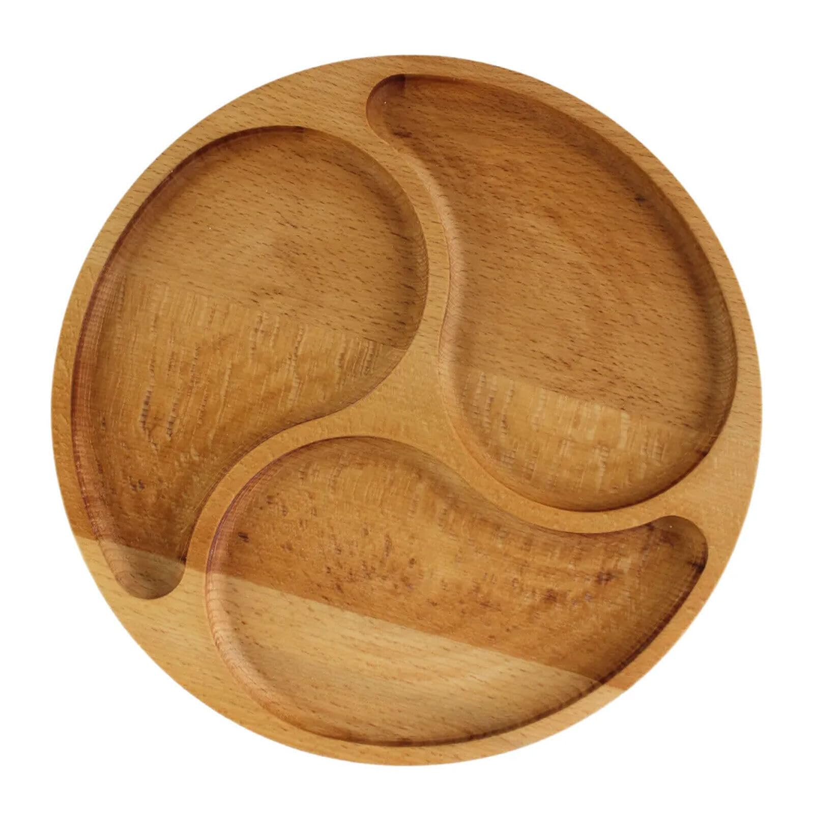Plateau Service Bois Hêtre 28cm 5 Compartiments - Assiette Fromage Apéritif Collations