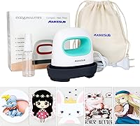 Vista 7 de MAIKESUB Mini máquina de prensa de calor fácil de usar para camisetas, zapatos, sombreros, pequeños proyectos de vinilo HTV para planchar