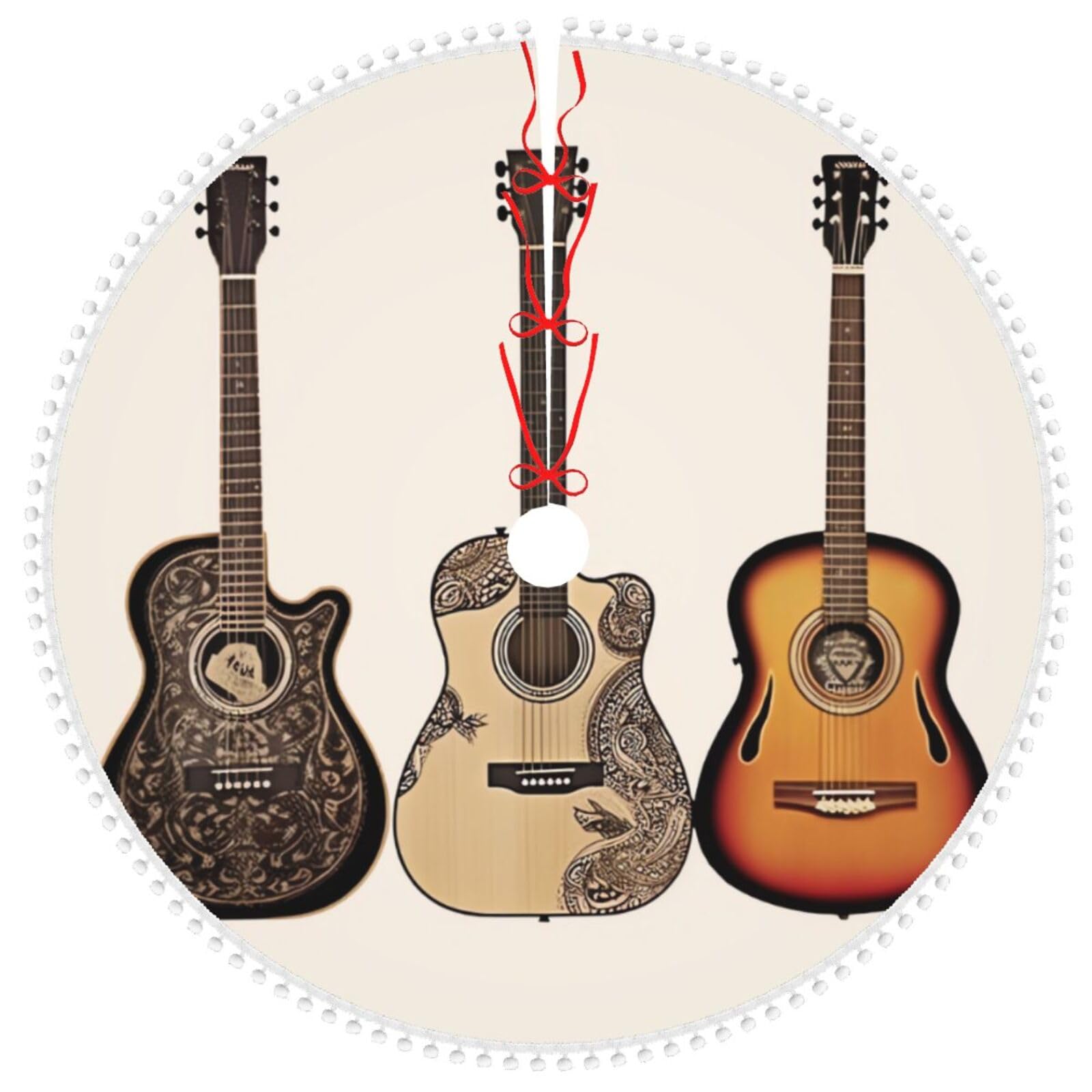 Jupe de sapin de Noël guitare pour habiller le salon lors des fêtes