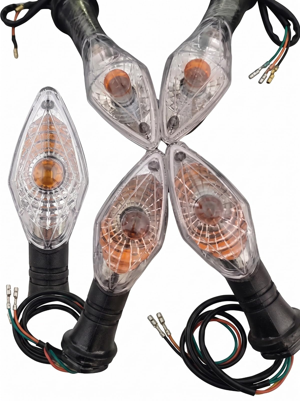 Blinker Indicator Compatible for Hero Passion X Pro (BS4 + BS6), Glamour | Amber Bulb, Universal Fit, Wired Connectors, Front & Rear Use, Black Housing-image-26