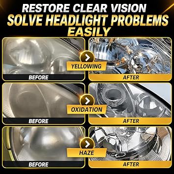 Headlight Restoration Kit,Headlight Cleaner for All Vehicle Types (4.23 oz)
