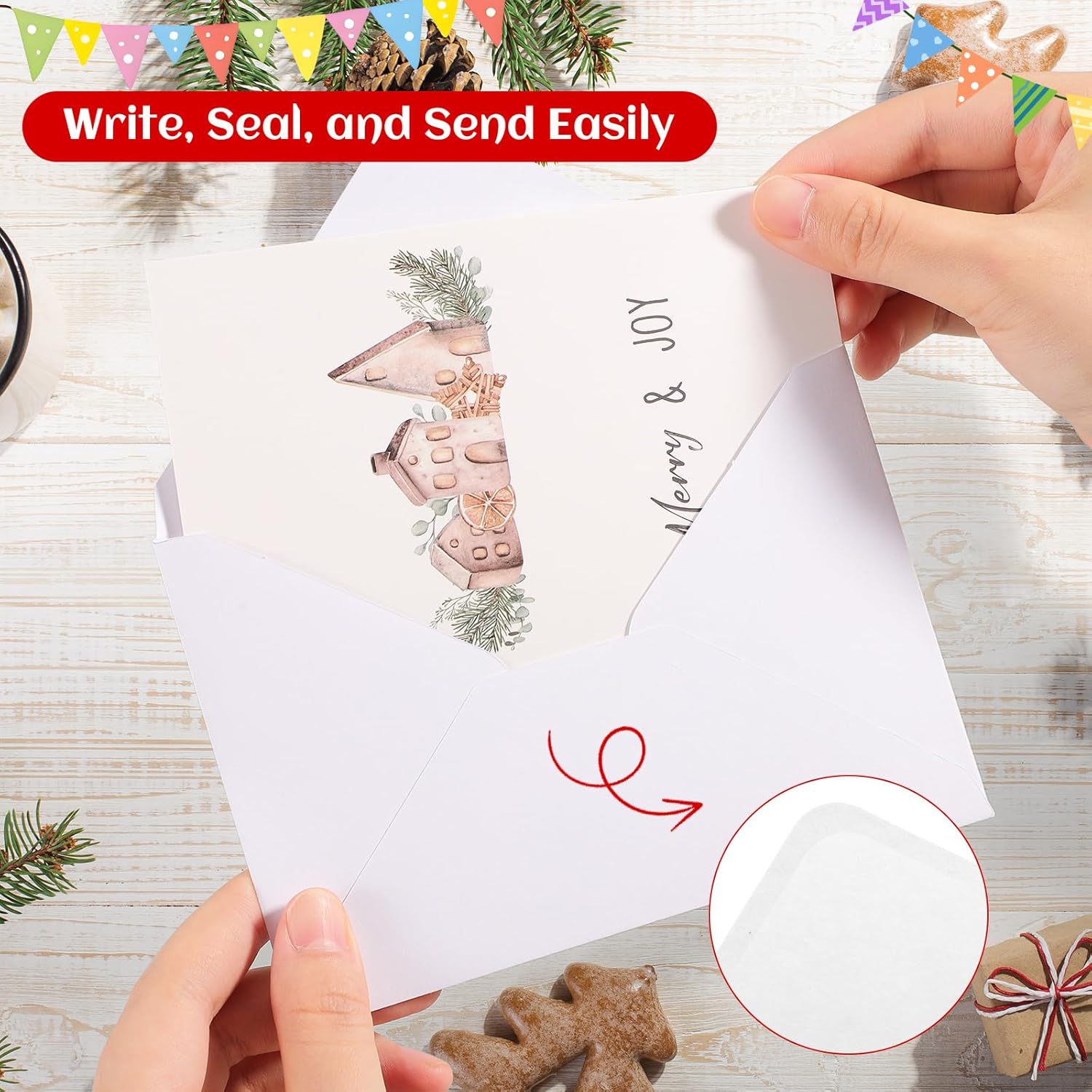 20 Pack Christmas Cards with Envelopes & Stickers, 4 x 6 Inch Holiday Cards Assorted Christmas Card in 10 Unique Designs for Friends Family Coworkers (Botanical Style) - Image 5