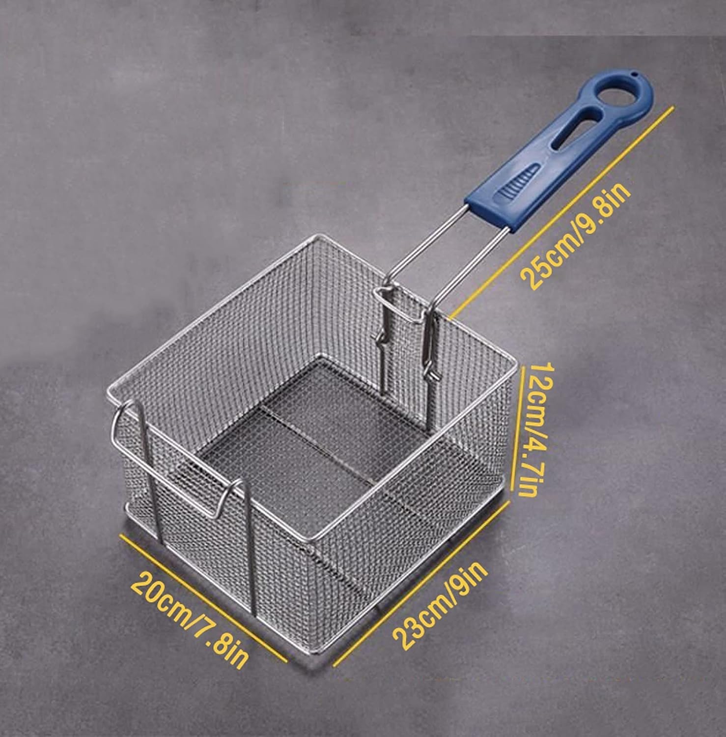 Fryer Basket, Fryer Basket/Skimmer Spoon Stainless Steel Oil Skimmer Metal with Fine Mesh Filter French Fries Basket Suitable for Storing Frying Oil and Cooking Strainer Basket(Large)(Large)