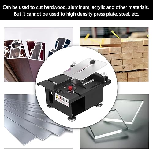 Miniatura 5 de Sierra de mesa Mini 100W, riel deslizante ajustable para carpintería, engranajes de 7 velocidades, corte de 0-90 grados, 0-6000r  min, aleación de