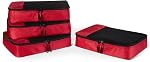 Amazon Essentials 4-Piece Packing Cubes Travel Accessories Set, Luggage Organizer with Double Zipper, Mesh Top, 100% Polyester, 2 Medium/2 Large, Black (Previously Amazon Basics)