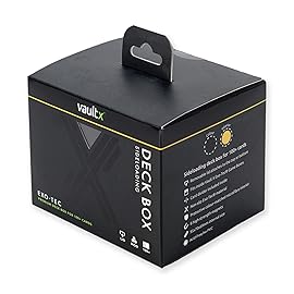 Vault X Trading Card Sideloading Deck Box, 100+ sleeved cards, Premium Exo-Tec Material, Card Holder Storage Box, Detachable Magnetic Lid, for MTG Commander Game, TCG (Black/Electric Yellow)