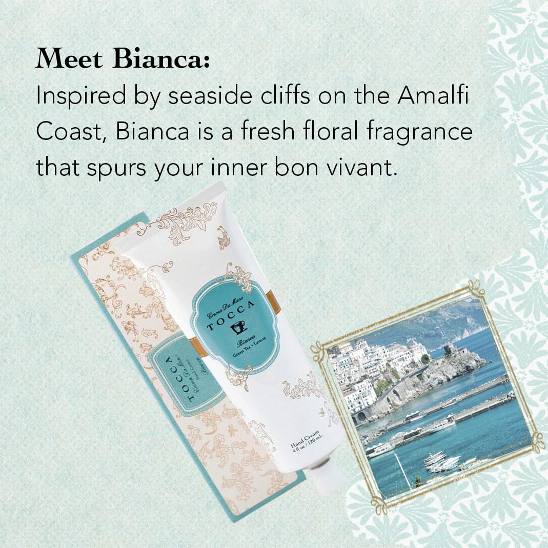 Tocca Bianca Hand Cream, 4 oz - Rose, Lemon, Green Tea - Moisturizing, Quick Absorbing - Image 3