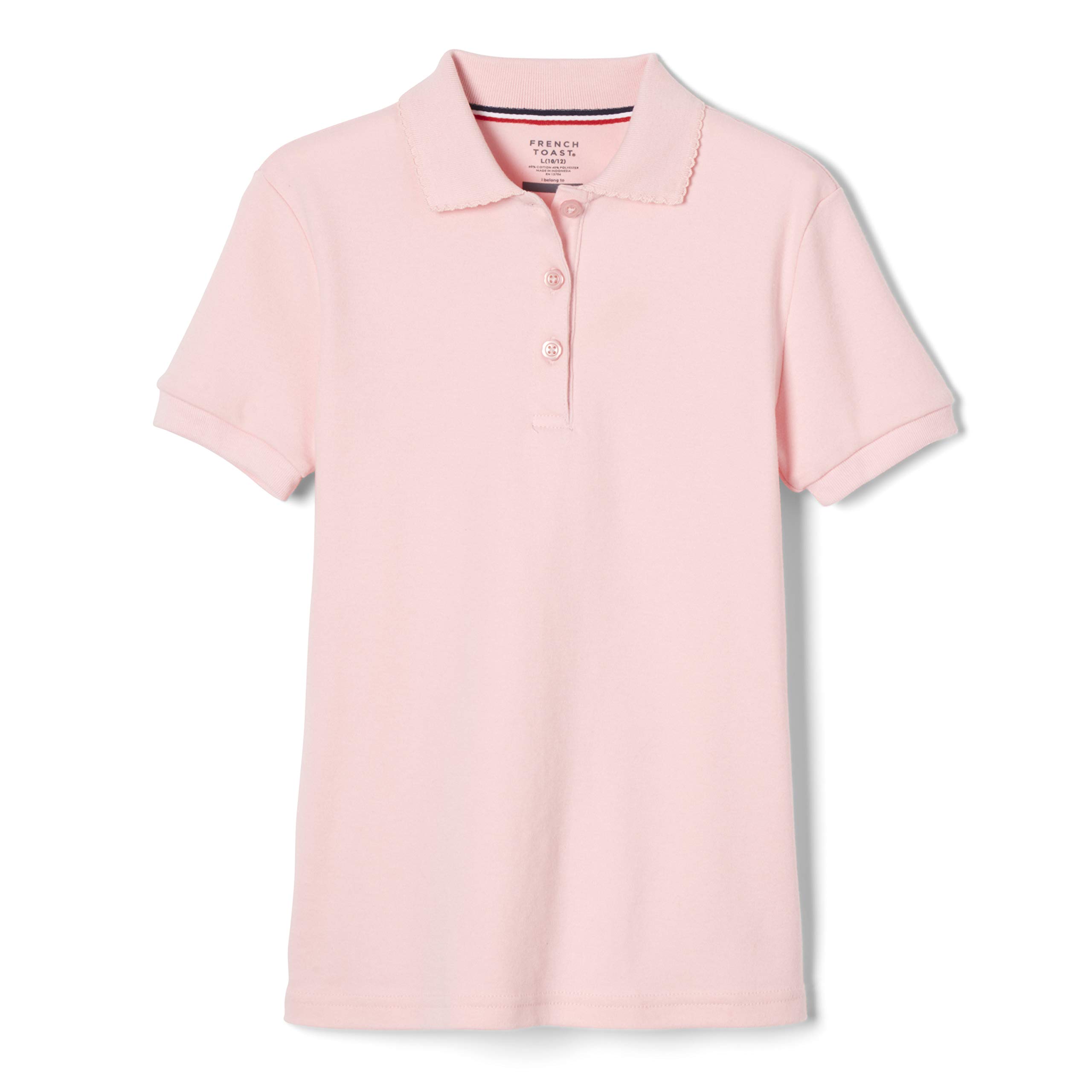 French Toast Girls' Short Sleeve Picot Collar Polo School Uniform Shirt (Standard and Plus)