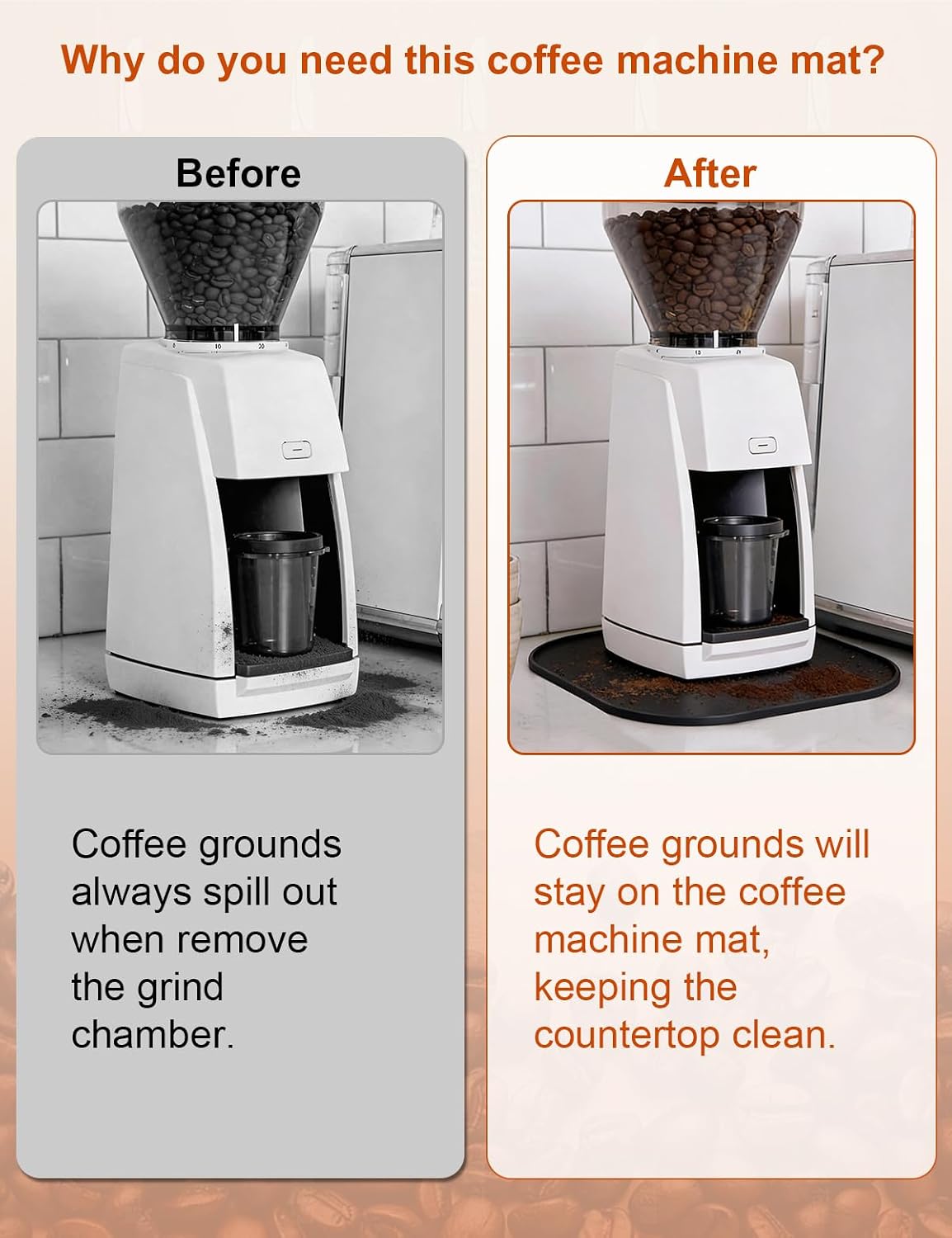 Silicone Coffee Grinder Tray for Baratza Encore Esp - 10.23" ×10.23" - Coffee Grounds Catch Trays Compatible with Baratza Encore Coffee Grinder,Grinders Tray for Home and Kitchen Catch Coffee Ground