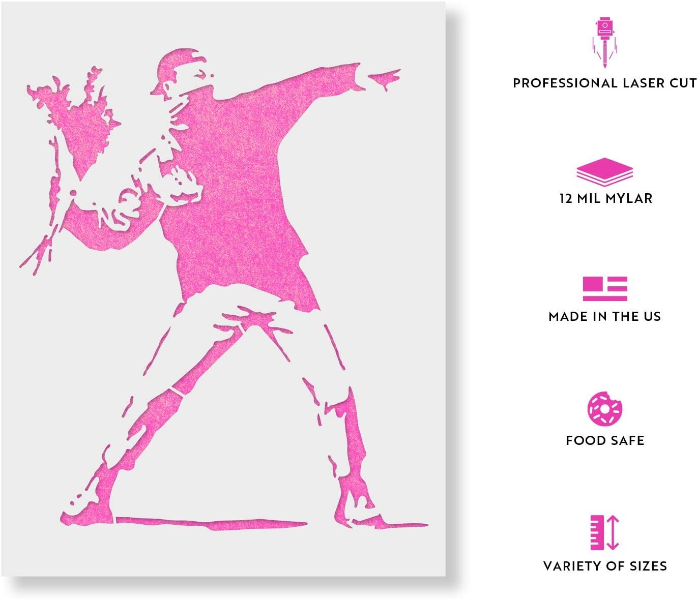 Rage Flower Thrower Banksy - Urban Art, Banksy Stencil, Flower Thrower