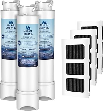 MARRIOTTO MR022 Water Filter, Compatible with Frigidaire refrigerator EPTWFU01, EWF02, Pure Source Ultra II and Pure Air Ultra 2 Air Filter 3+3