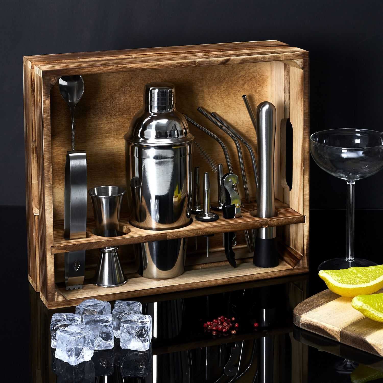 COOK CONCEPT - KV7349 - Cocktail Set - 15 Accessori per la tavola Bevanda Aperitivo, Cocktail, Birra, Succhi, Antipasto, Alcool, Liquore