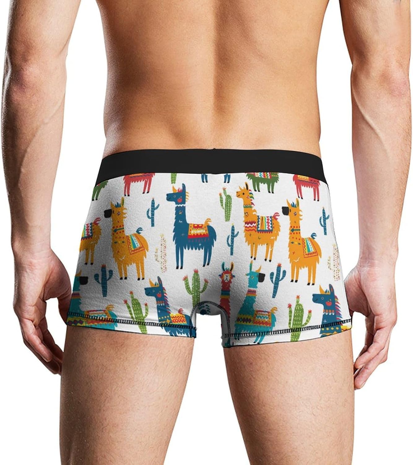 Llama Cactus Novelty Men's Trunks Soft Breathable Underwear Patterned Stretch Briefs