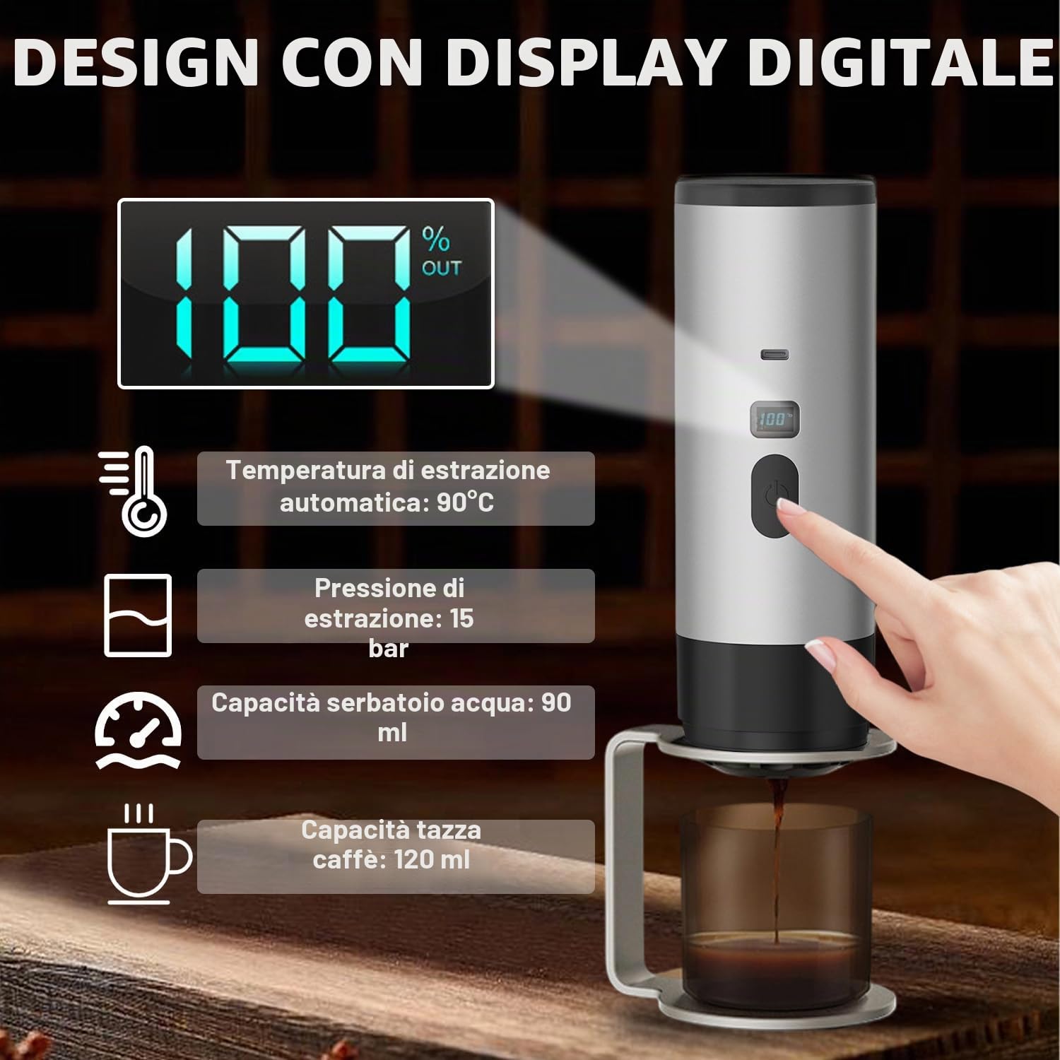 Macchina da caffè portatile 3 in 1 Mini macchina da caffè da viaggio, macchina espresso per auto con USB, compatibile con capsula e caffè in polvere, adatta per viaggi, campeggio e famiglie