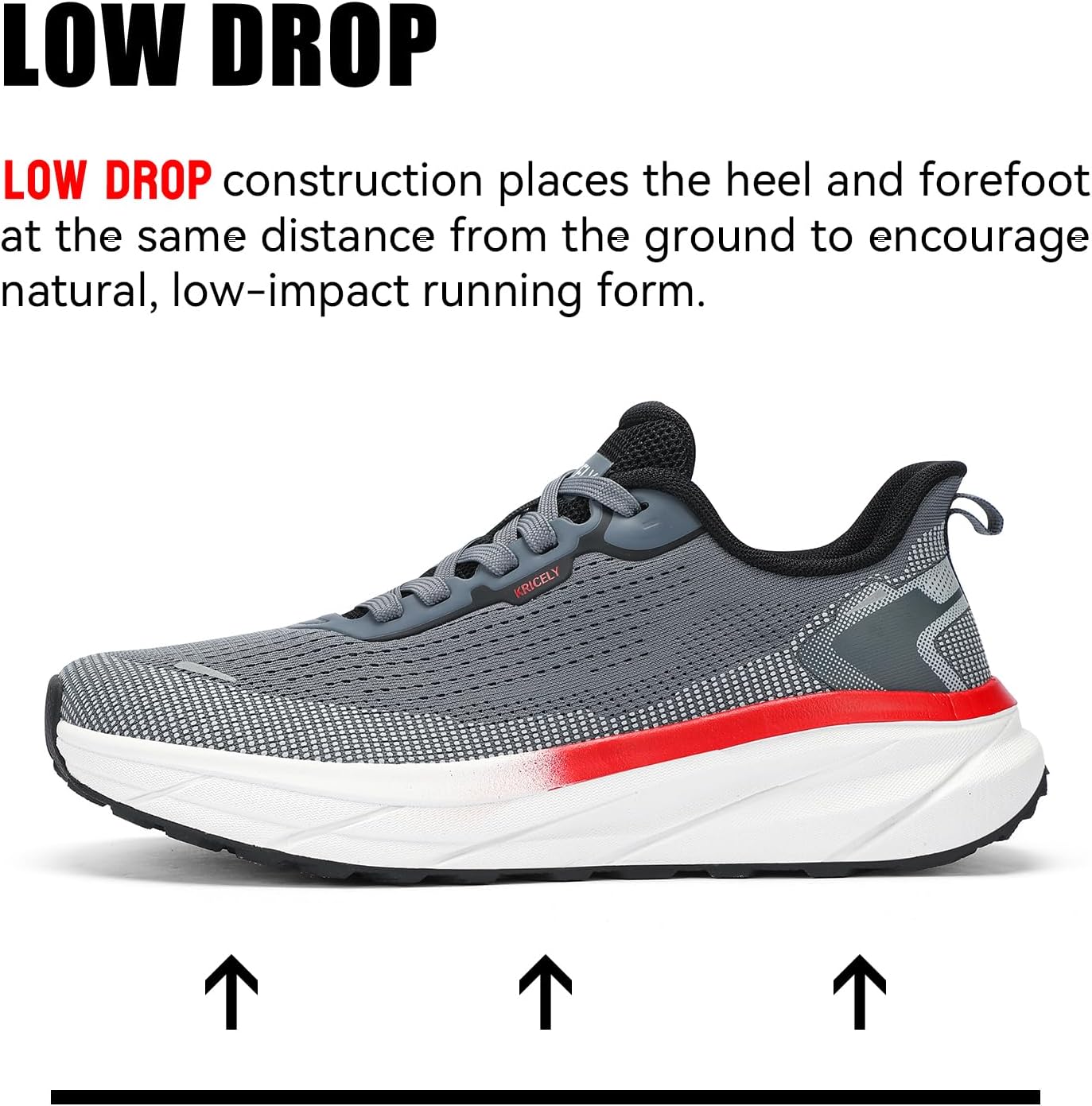 Kricely Men's Trail Running Shoes Non Slip Hiking Shoes Tennis Shoes Fashion Sneakers Workout Footwear