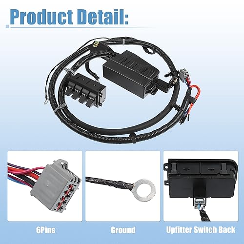 Miniatura 7 de X AUTOHAUX in-Dash Kit de panel de interruptor auxiliar para Ford F250 F350 F450 F550 Super Duty 2005 2006 2007 5C3Z-14A303-AA 5C3T-14A303-AJ Kit de