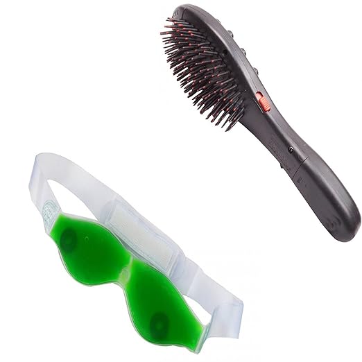 WIB Vibrator Magnetic Hair Brush With Aloe Vera Gel Eye Mask