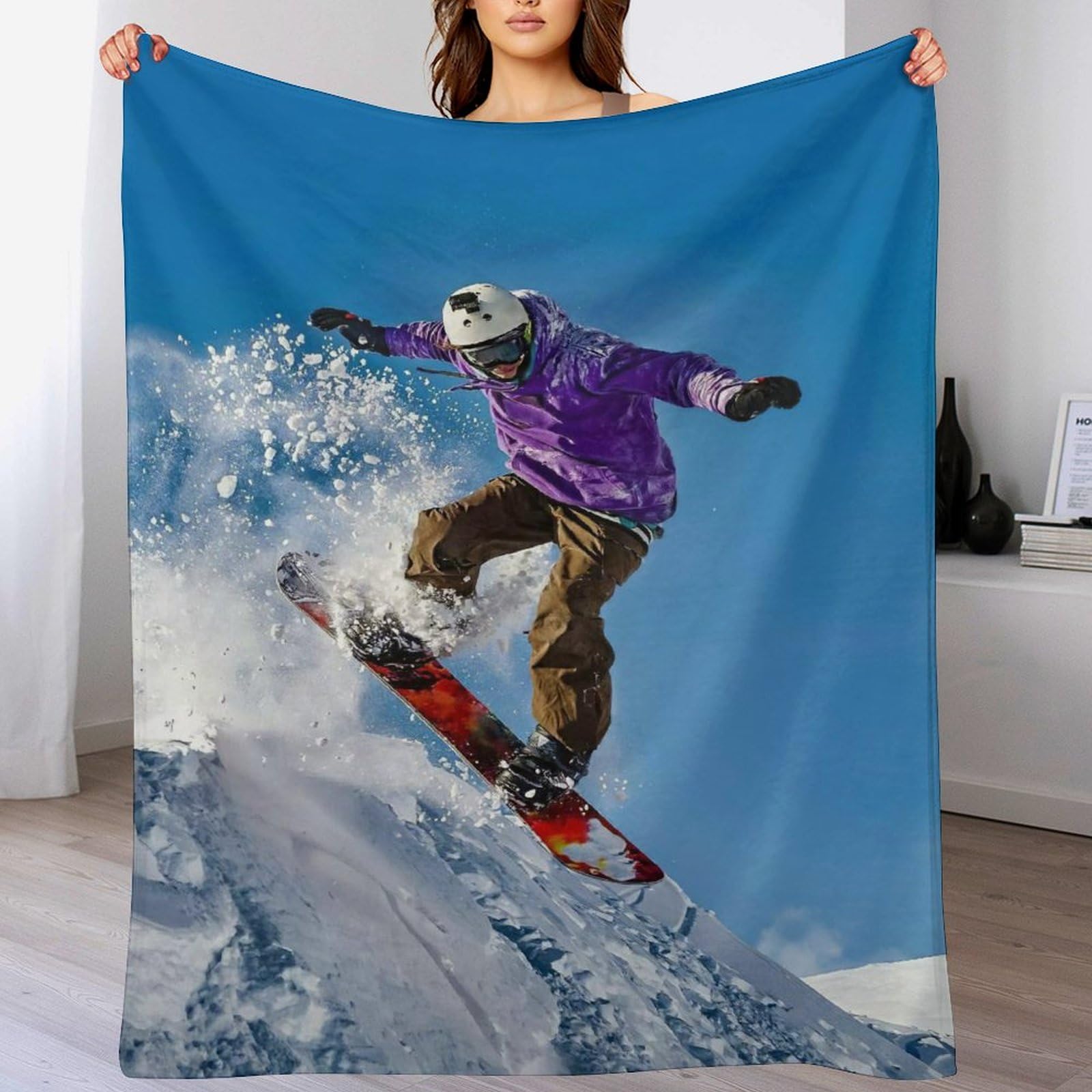 Polaire de flannel contre le froid : couverture snowboard super confortable et douce