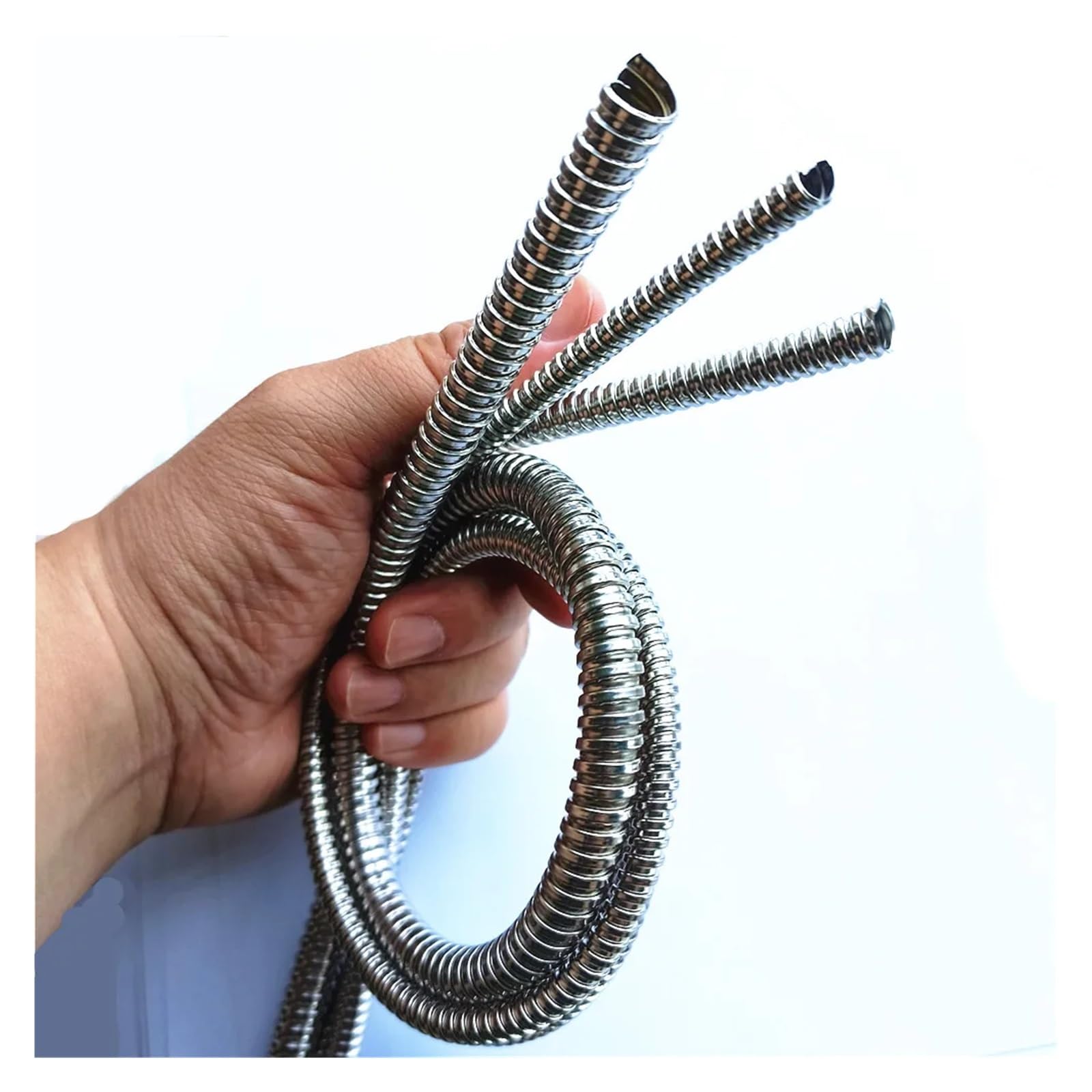 Tubo corrugato in acciaio inossidabile 304 da 4/6/8/10/12/15/20 mm, con guaina protettiva for cavi.(3 meters,12x15mm)