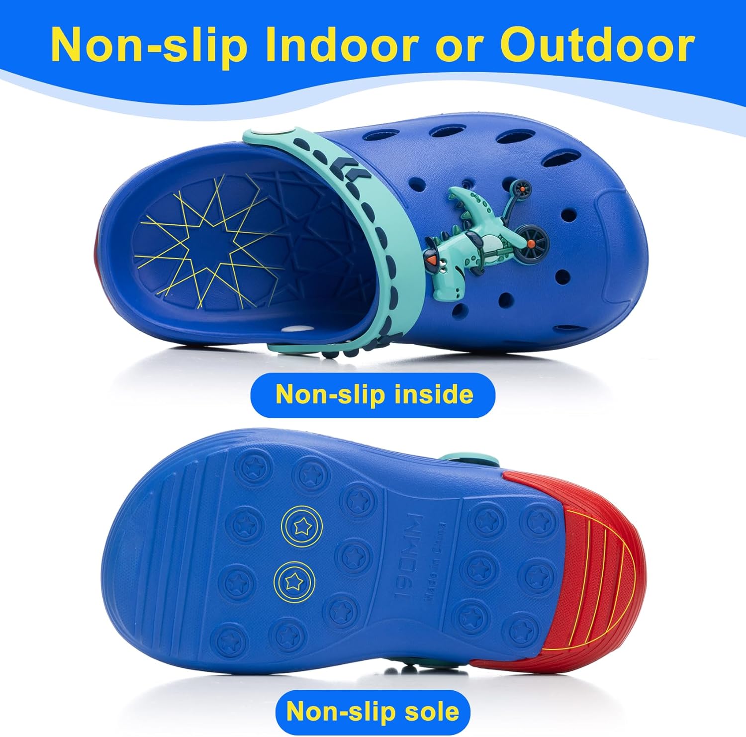 Beach Vacation Essentials Clogs for Toddler Kids Cute Cartoon Garden Water Shower Shoes Slides Slippers Pool Sandals Gifts for Boys Girls - Image 4