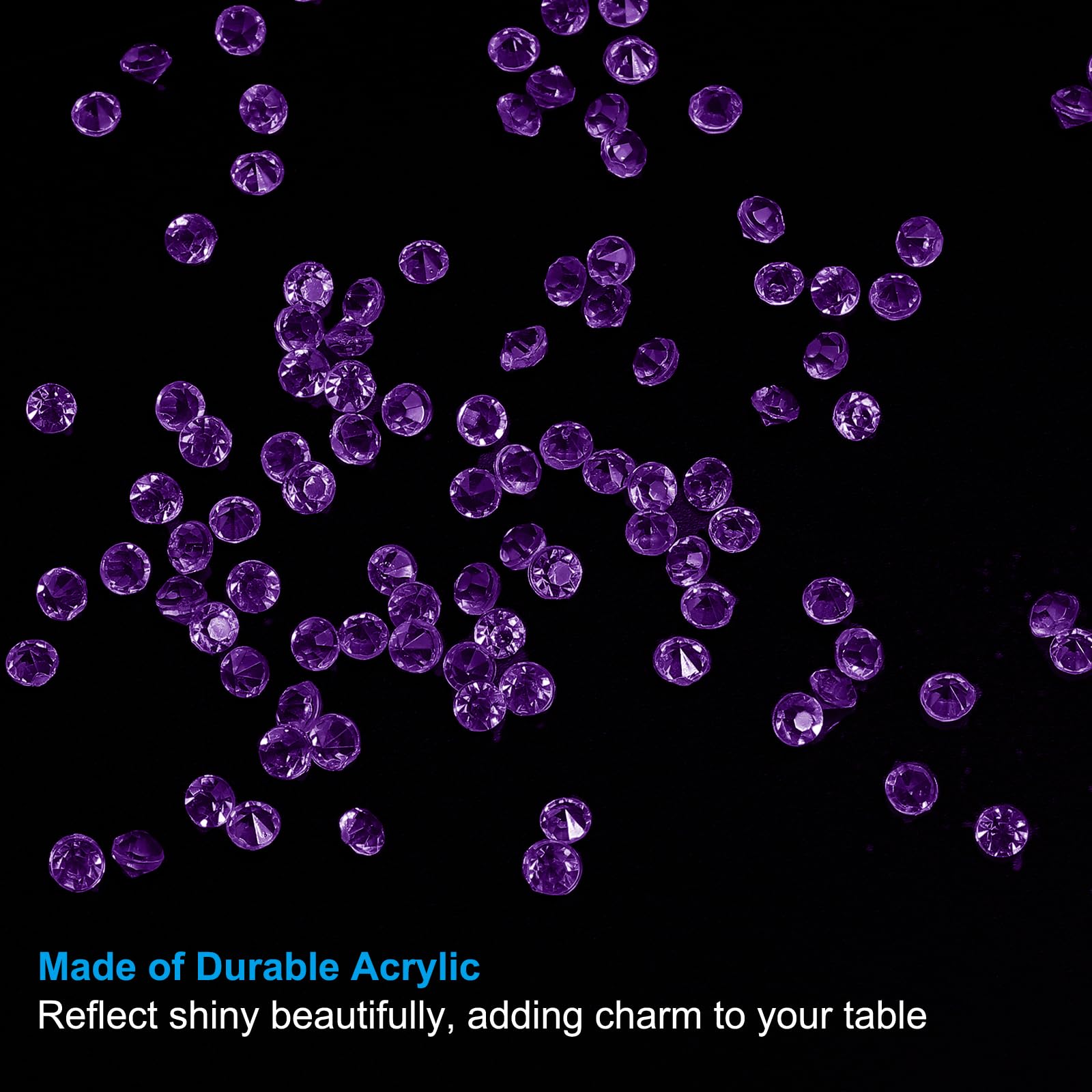 PATIKIL 6000Pcs Acrylic Wedding Diamonds 4mm Table Scatter Confetti Crystals Vase Fillers Gems for Table Centerpiece Bridal Shower Party Dark Purple - Image 3