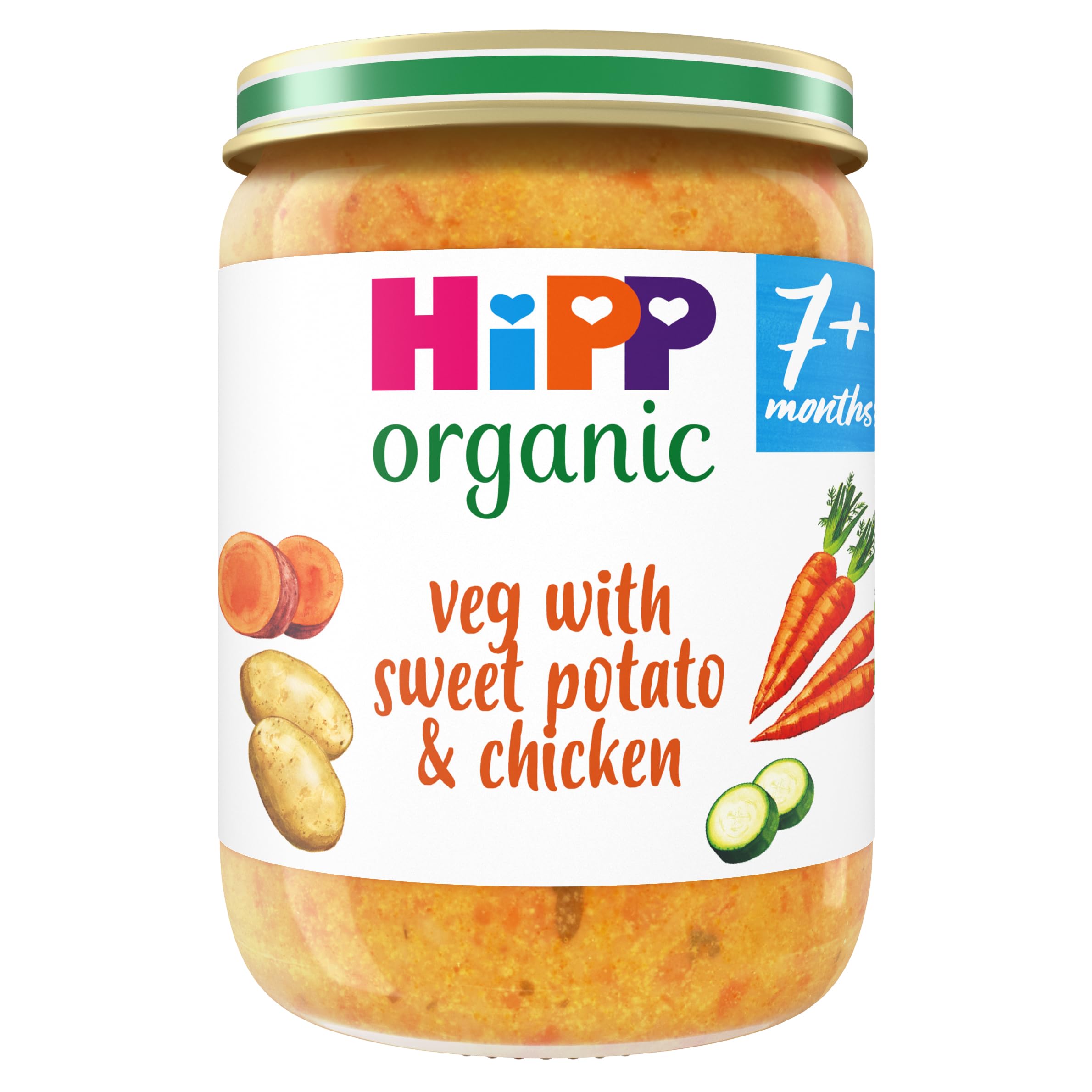HiPPOrganic Veg with Sweet Potato & Chicken Baby Food Jar 7+ Months 190g (Pack of 6)