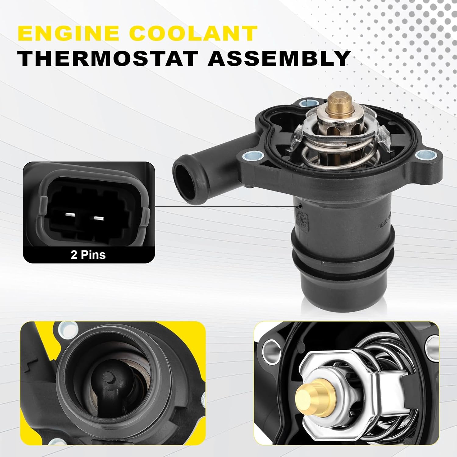 AW6662 Water Pump Thermostat Kit Compatible with 2013-2020 Encore & 2011-2016 Cruze & 2012-2020 Sonic & 2013-2020 Trax L4 1.4L Turbocharged Engine, Replaces #25192709 55565336 902808 34709