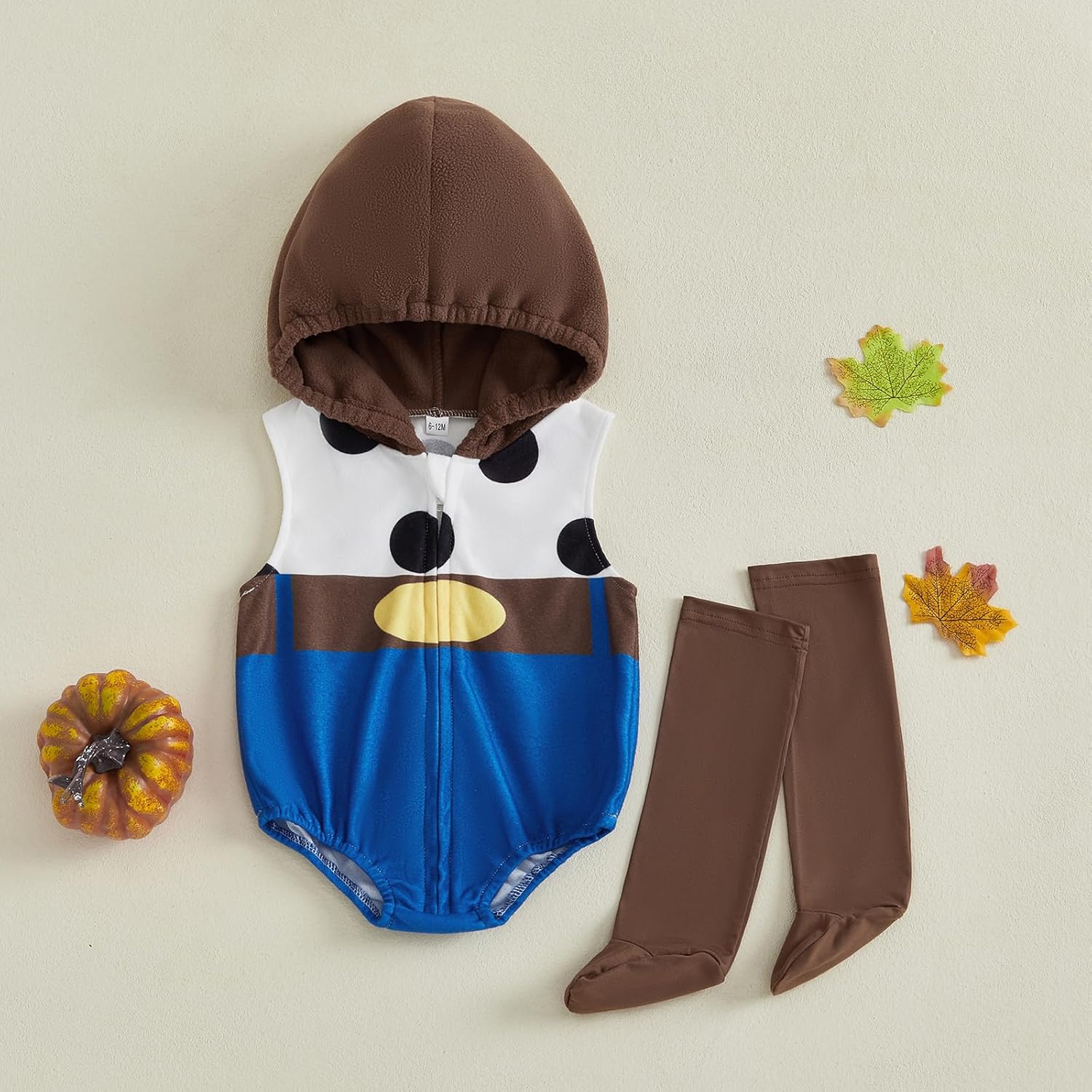 Thorn Tree Infant Baby Girl Boy Halloween Costume Sleeveless Hooded Romper and Long Socks Set Newborn Fall Outfit - Image 7