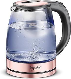 Prestige PKGB 1.8 Litre Electric Glass Kettle| LED Power Indicator| Borosilicate Glass| Automatic Power Cut-Off| Concealed Element| 360 Degree Swivel| Cool Touch Handle, 1350 Watts, Transparent - 40% OFF Deal at ₹1,099 on Amazon | Valzo