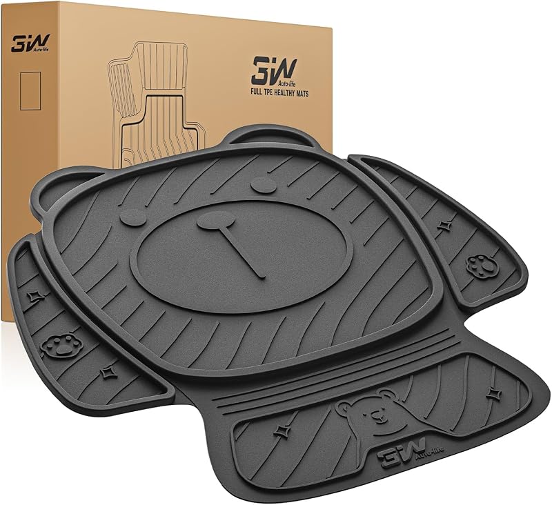 Car Seat Protector for Child Car Seat, Applicable to All Models | Bear Baby model, Black, TPE All Weather Heavy Duty Car Accessories, Healthy and safe
