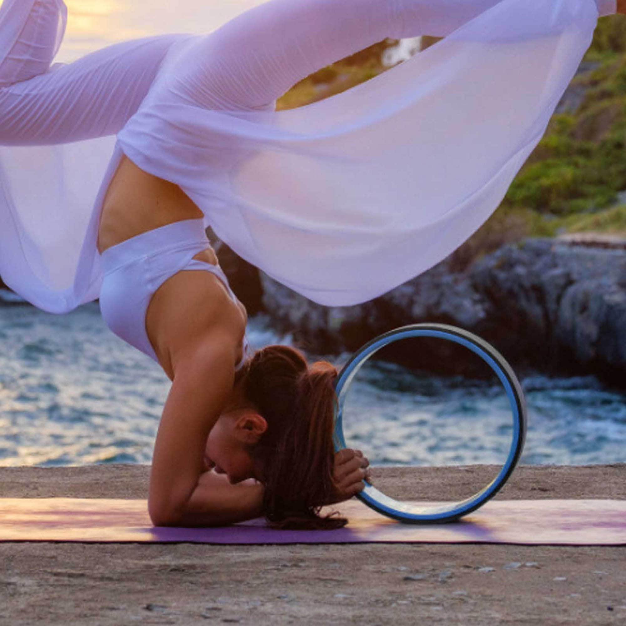 3Pezzi di Accessori per L'equilibrio dello Yoga per Il Rilassamento Muscolare della Ruota dello Yoga per Lo Stretching Prima Dell'esercizio E Il Relax Dopo L'esercizio