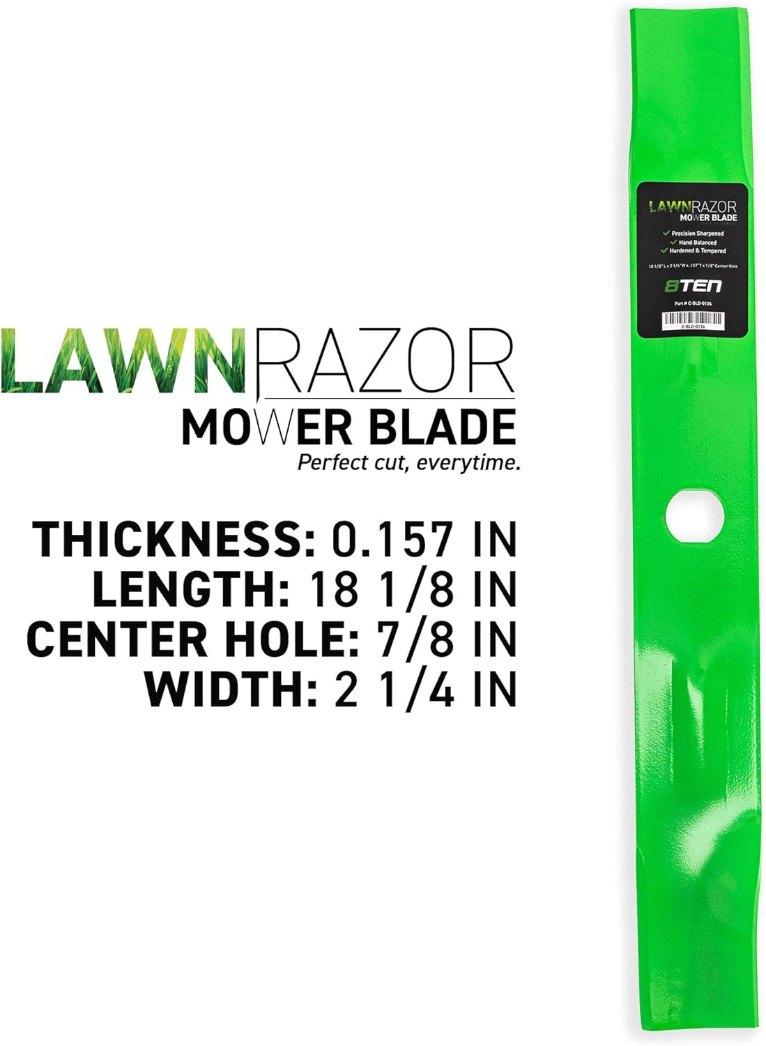 8TEN LawnRAZOR Mower Blade Set for Murray 36 inch Deck 054390E701MA 024116 025116 24116E601 454390MA (High-Lift)