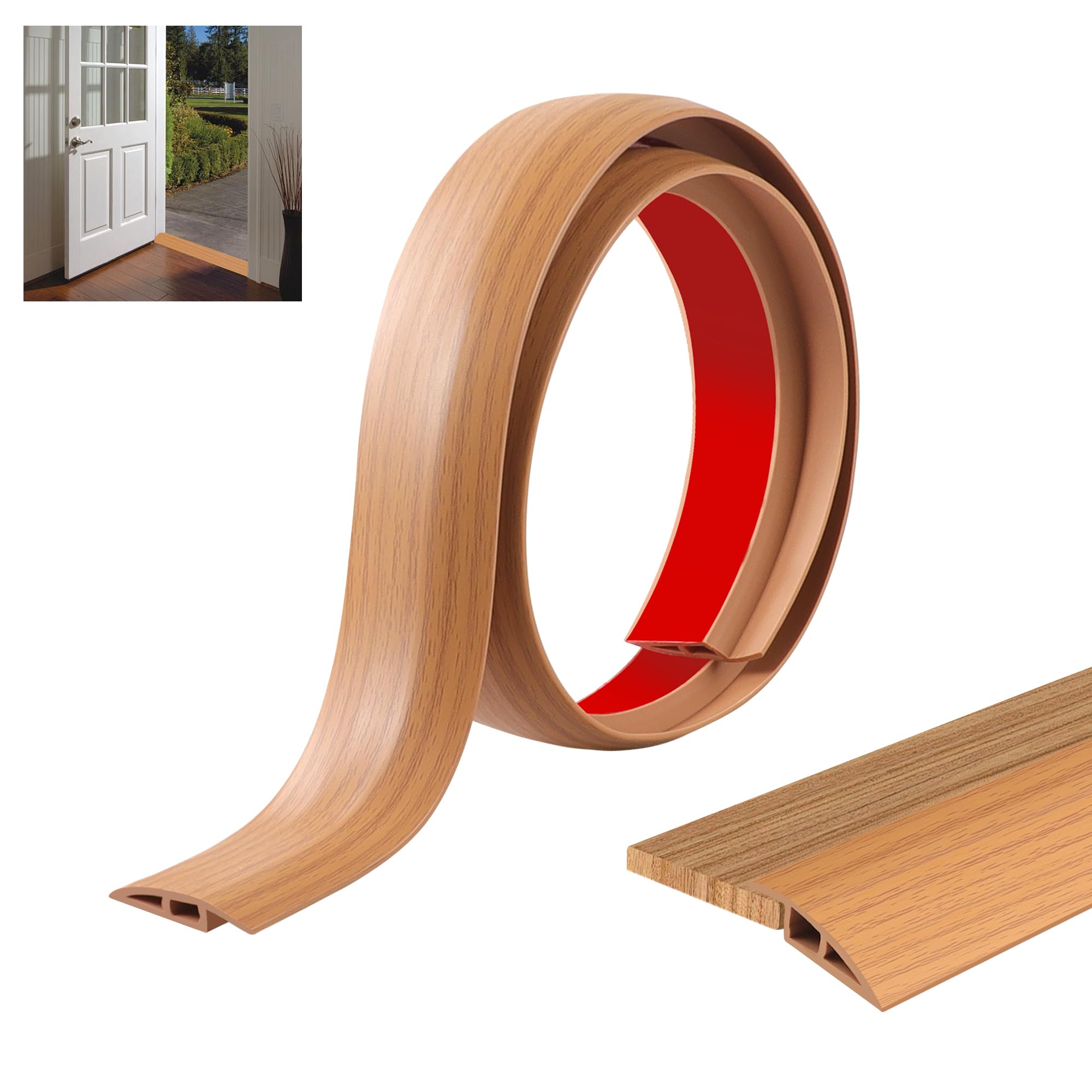 Junart Yellow Wood Grain 100Cm×5Cm Laminate Floor Cover Strips,Self Adhesive Pvc Floor Transition Strip,Scratch & Wear-Resistant For Floor Transitions Or Trim In Kitchens, Bathrooms (Yellow Wood Grain)