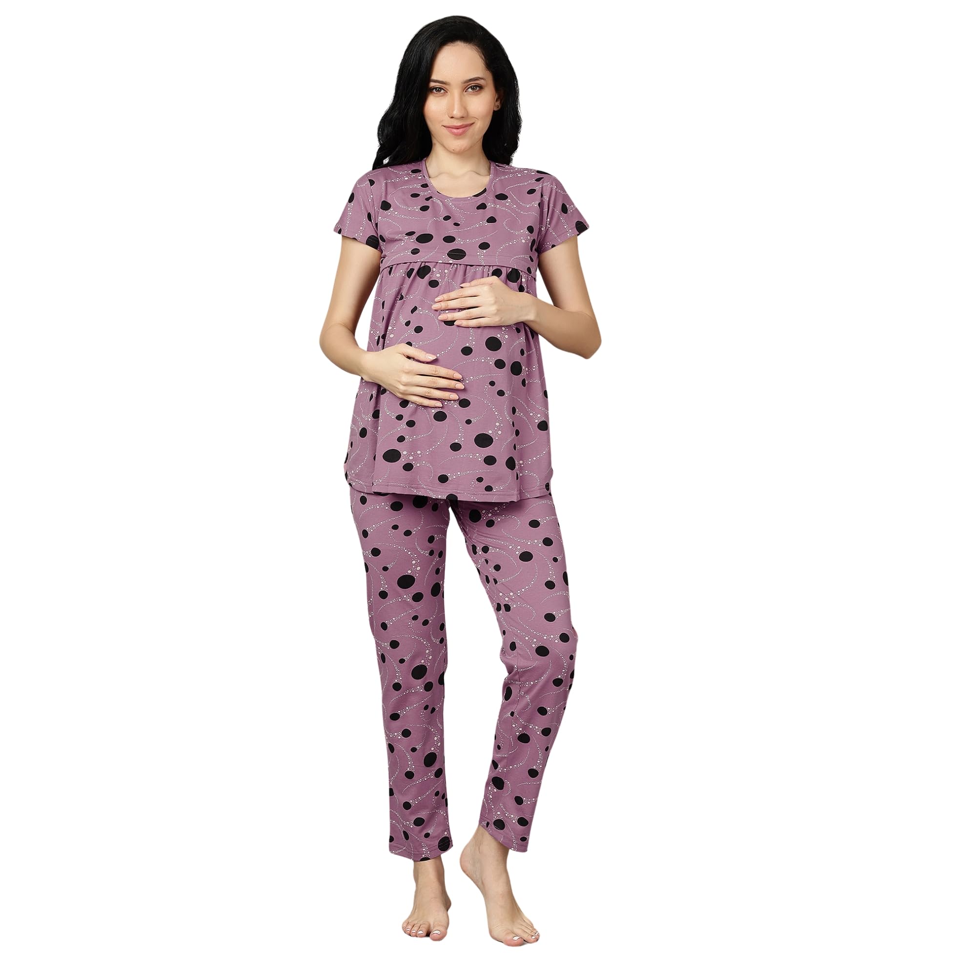 Women's Maternity & Feeding Night Suit/Co-ord Set-image-48