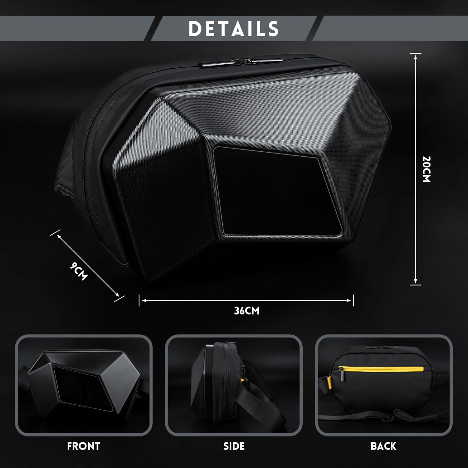 Gelrova Evil Eye LED Crossbody Bag, LED Display Sling Bag with Moving Eye Programmable Screen Hard Case - Image 6