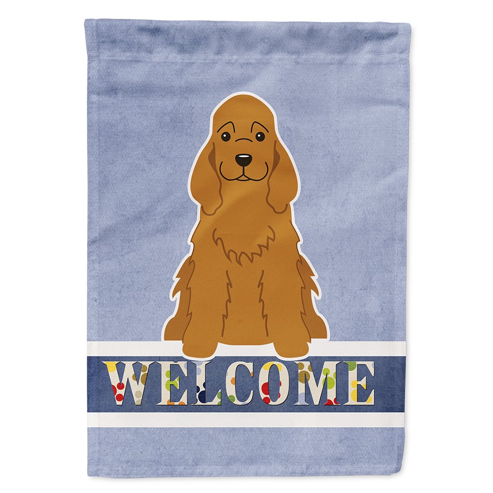 Cocker Rouge Bienvenue Drapeau sur Toile Maison anti-décoloration grand format extérieur