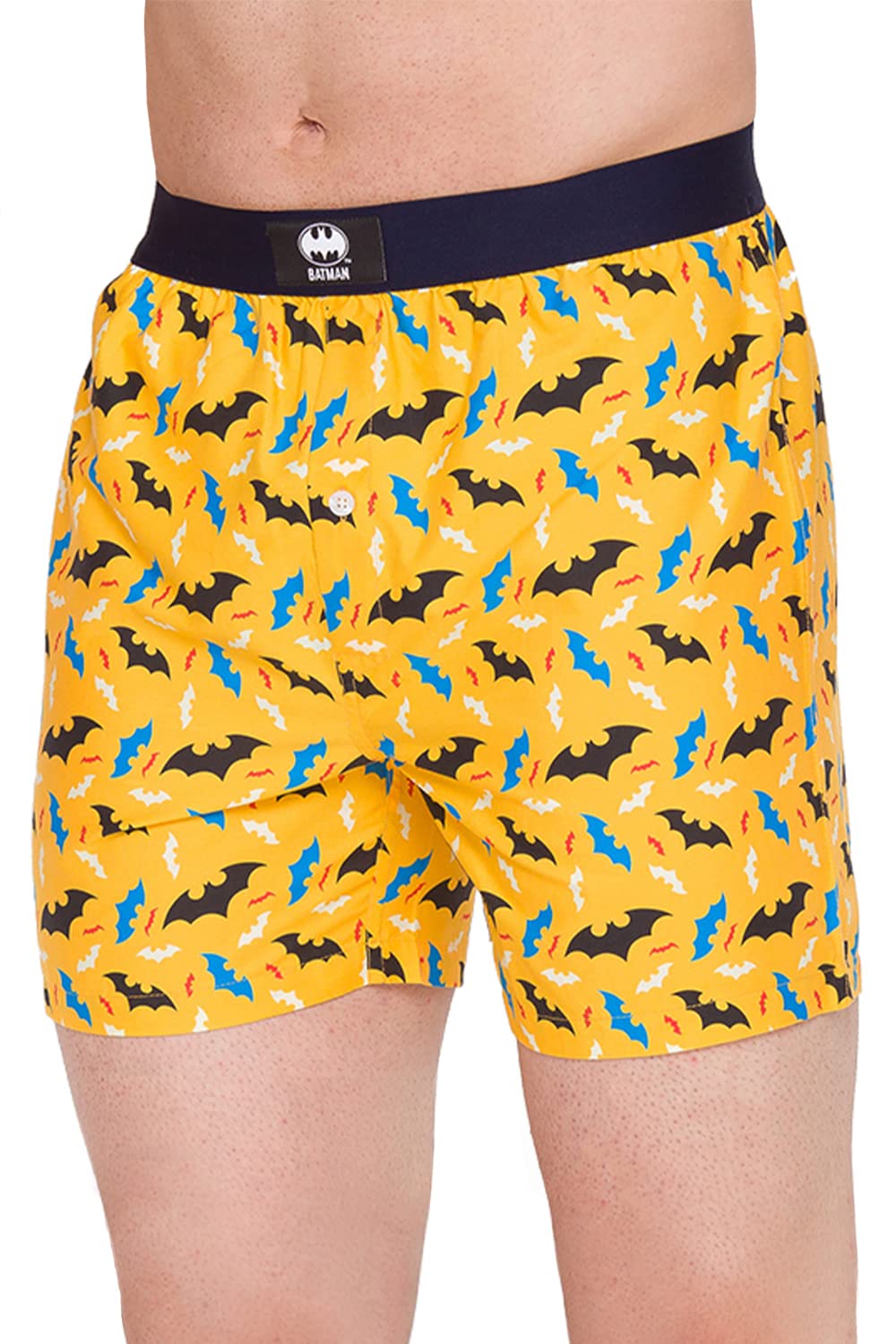 SMUGGLERZ INC. Batman™ Logo-Men's Boxer | 100% Pure Cotton Boxer's for Men | No-Roll Down Fitting Waistband | Secret Pocket Boxers for Men