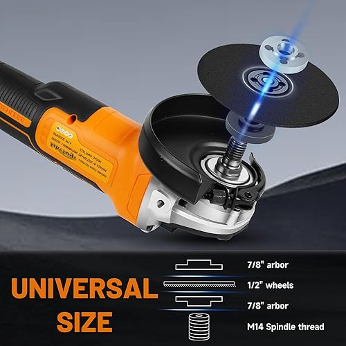 Miniatura 6 de Amoladora angular para batería DEWALT de 20 V (sin batería) Amoladora sin escobillas de cuchillas de 4-12 pulgadas, amoladora angular de 3