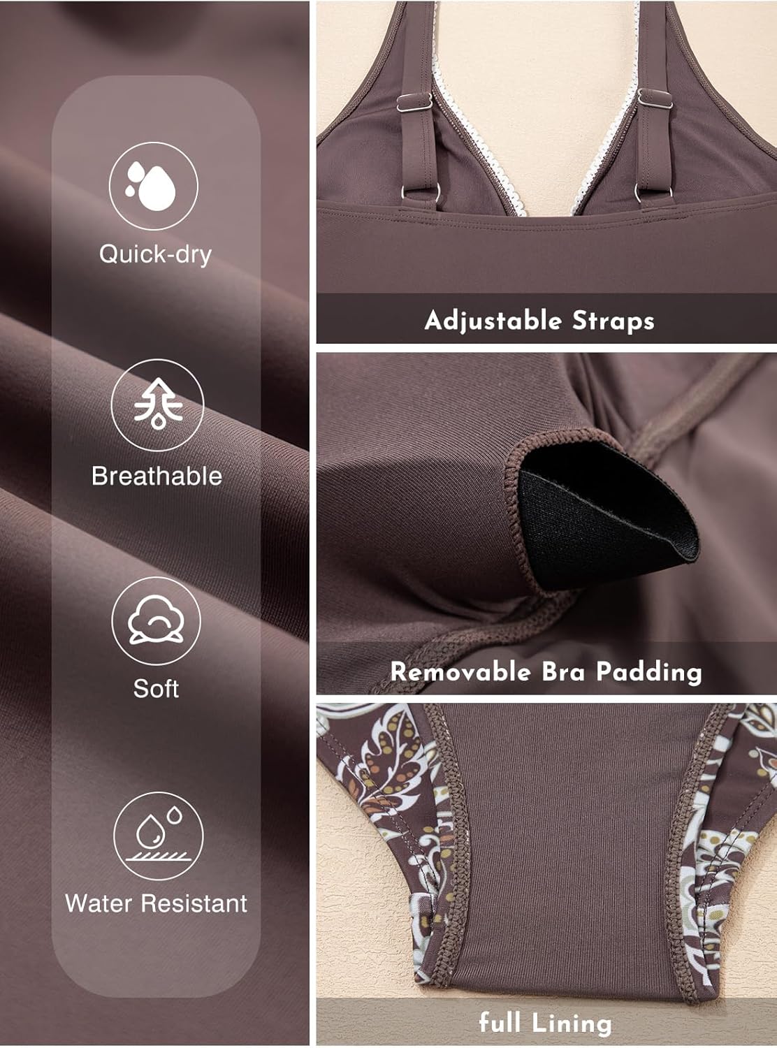 Aleumdr Womens Tankini Swimsuits Tummy Control Two Piece Bathing Suit Tie Knot V Neck Swim Top with Bottom - Image 9