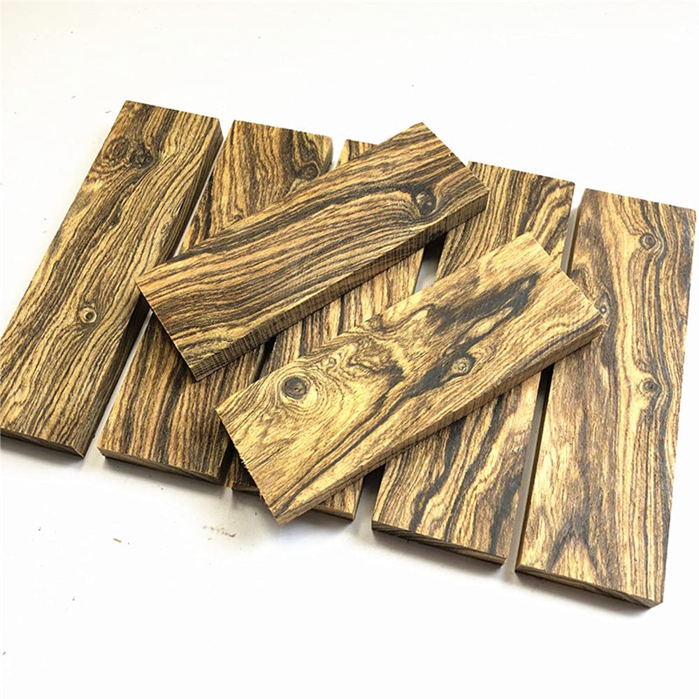 Aibote Paire Écailles Manche Couteau Bois De Santal Jaune Naturel Dalbergia - 120x40x25 Mm, Unique Pour Coutellerie DIY Artisanale