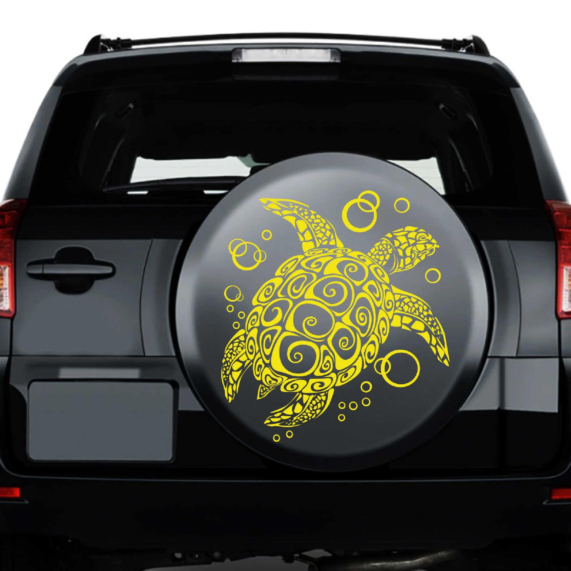 A679 - Adesivo per auto "Tartarughe Retro 102 x 112 cm (disponibile in 49 colori e 2 misure)