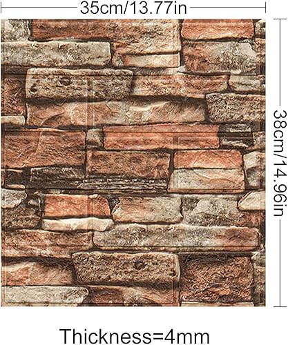 Miniatura 2 de 10 paneles de pared de espuma autoadhesivos 3D, adhesivos de pared de piedra sintética para decoración del hogar, sala de estar, dormitorio, 10
