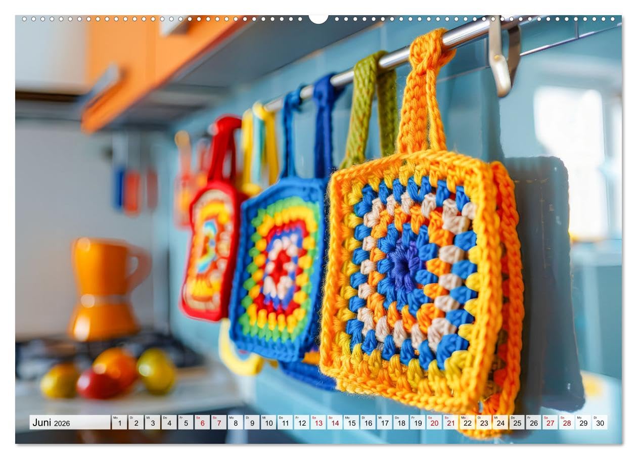 Granny Square Kunst - Ein Jahr voller kreativer Häkelideen (hochwertiger Premium Wandkalender 2026 DIN A2 quer), Kunstdruck in Hochglanz: Häkelkunst ... Ein Jahr voller Kreativität (CALVENDO Hobbys)