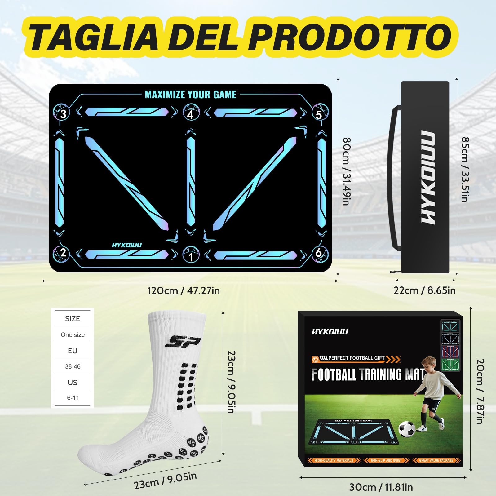 Tappeto Calcio Allenamento Con Video di Allenamento Inclusi Tappetino Per Agilità Accessorio Per L'Allenamento Del Calcio Tappeto Da Allenamento Per Il Calcio Regalo Per