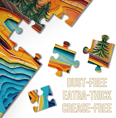 Miniatura 4 de Rompecabezas de 1000 piezas de parques nacionales de atardecer para adultos, rompecabezas de naturaleza, colorido rompecabezas de paisaje de