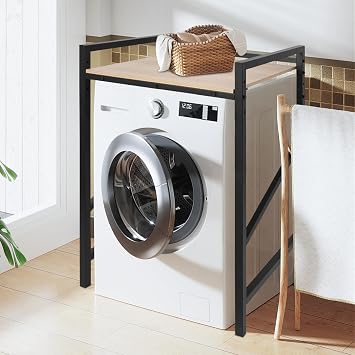 Washer Dryer Stand Stacking Kit, Washing Machine Stand, 71x61x102CM | 3-Adjustable Heights Washing Machine Storage Unit, Load Capacity 250KG, Heavy Duty Iron Frame Stacking Kit for Tumble Dryer