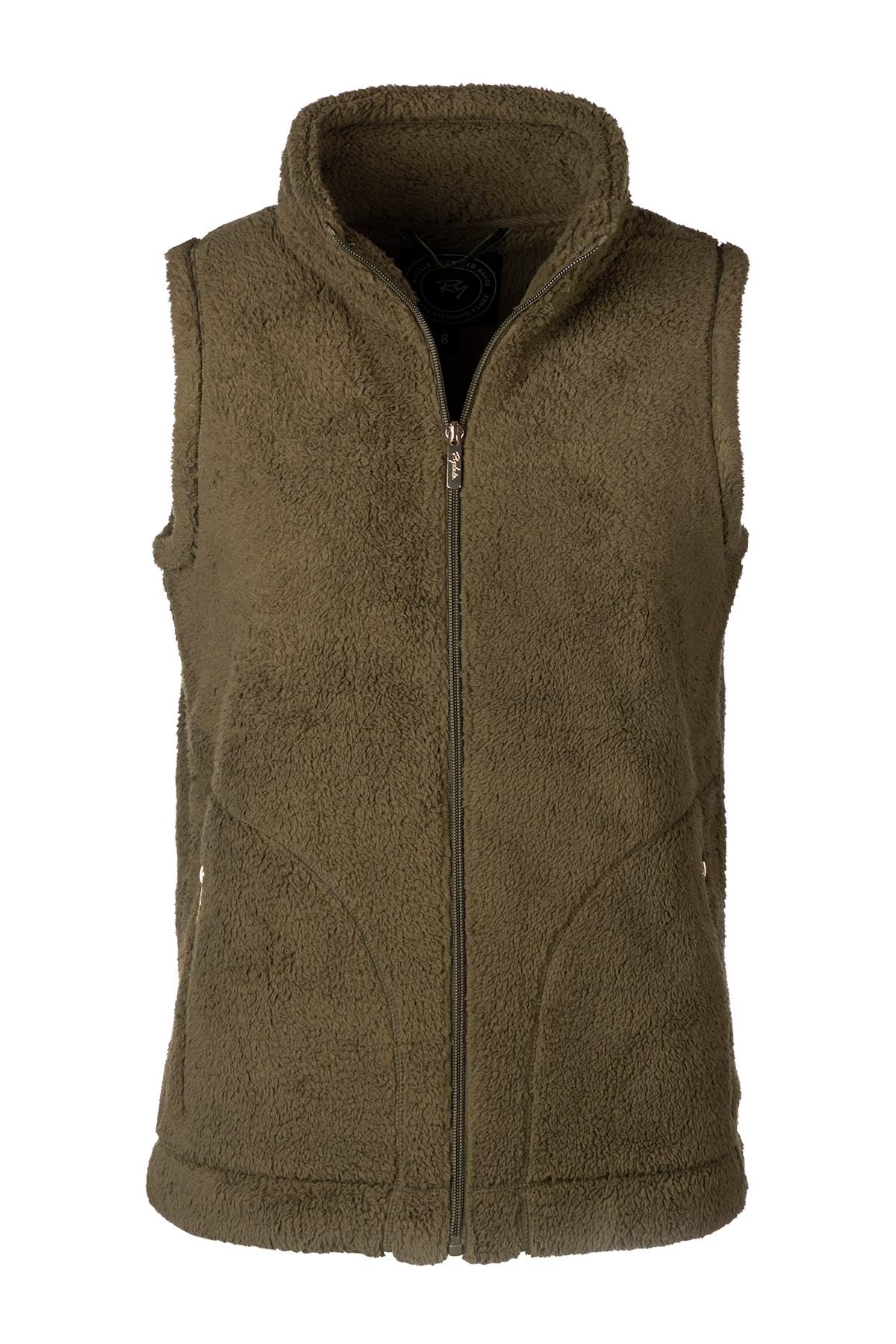 Rydale Women's Olive Plush Fleece Gilet Recycled Fluffy Fleeces Waistcoat Bodywarmer (Uk, Numeric, 10, Regular, Regular, )
