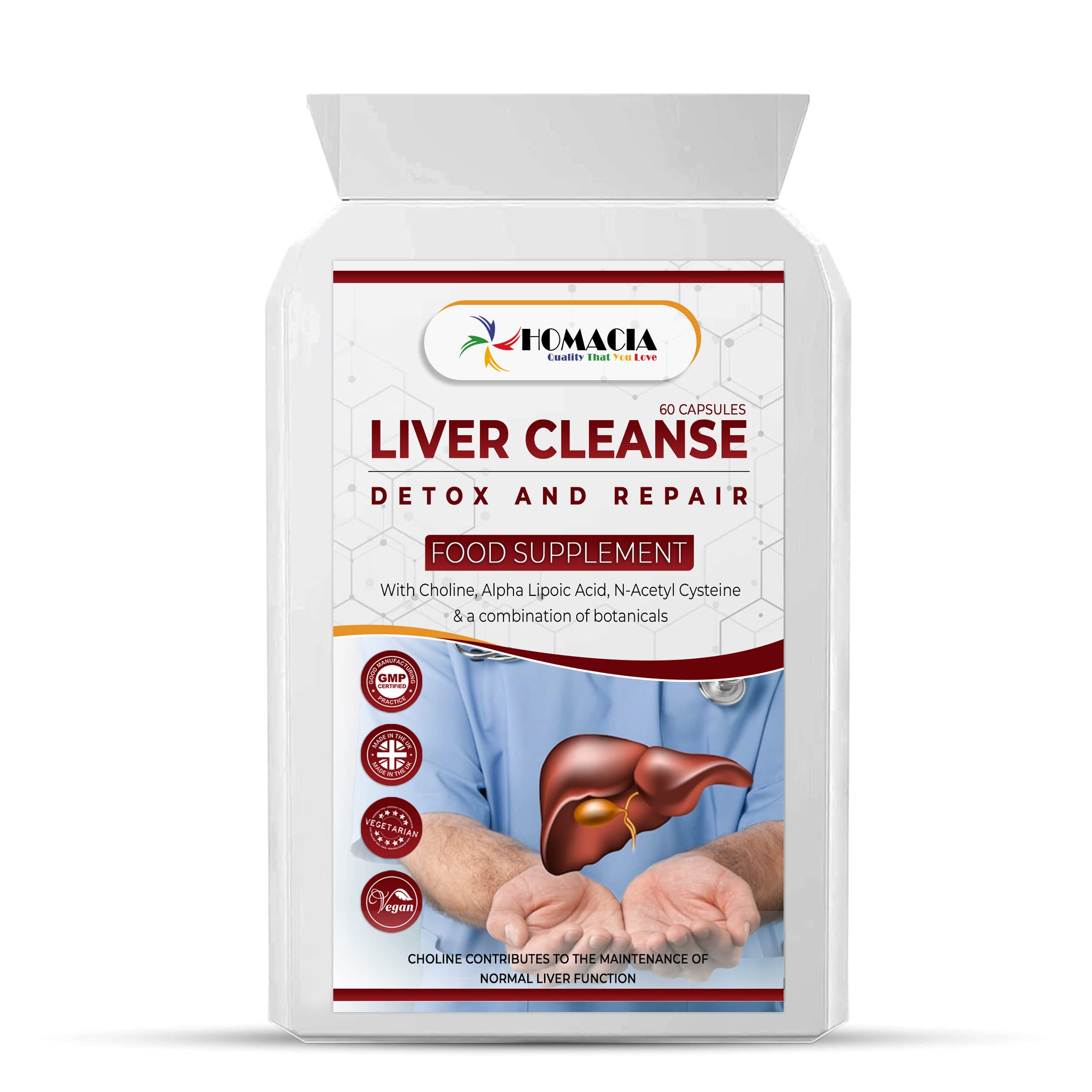 Buy Homacia Liver Cleanse Detox and Repair Natural Supplement Choline