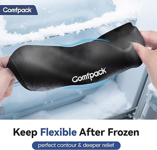 Miniatura 6 de Envoltura de hielo para cuello, compresa fría y caliente para recuperación de cirugía de cuello, bolsa fría flexible reutilizable para lesiones,